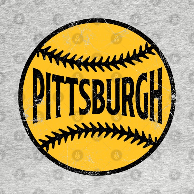 Pittsburgh Retro Baseball - Black by KFig21